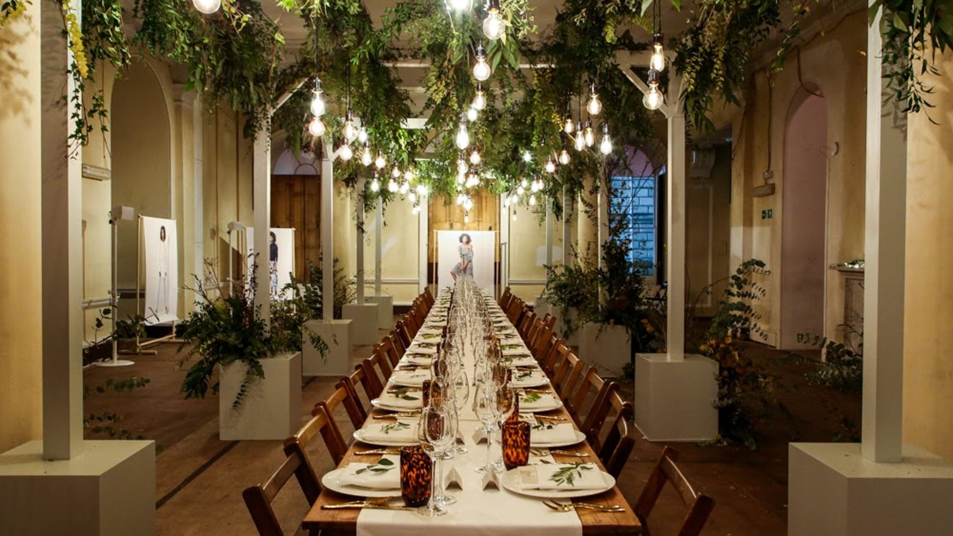 Dinner table set in the Lancaster Room, Somerset House