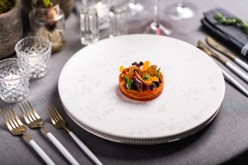 tomato tartare starter by moving venue caterers