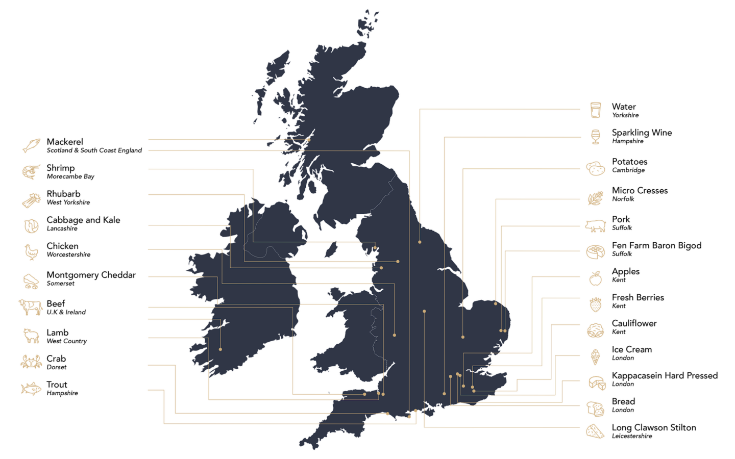 provenance map highlighting our sustainable event catering