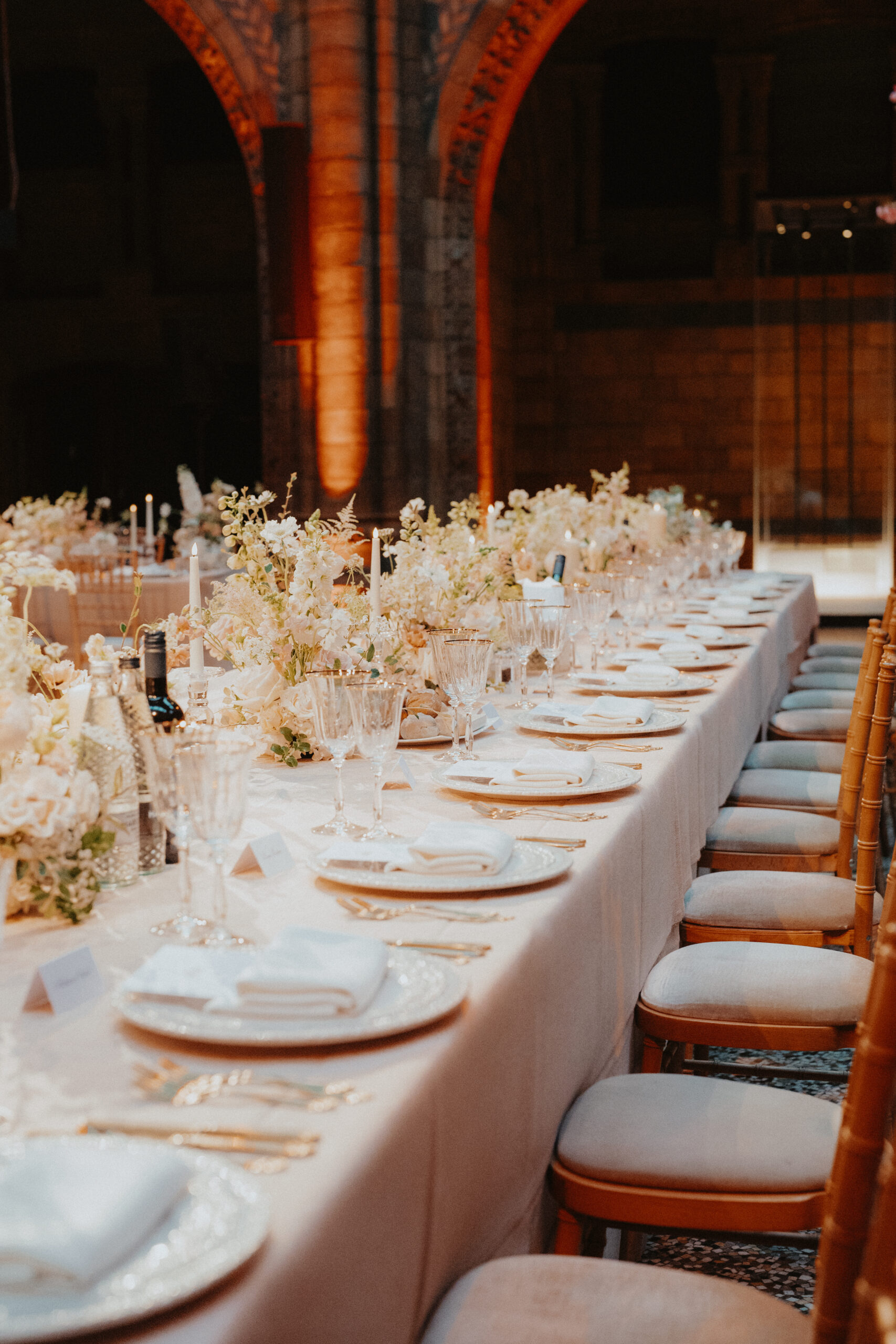 Tablescape at Natural History Museum Wedding Moving Venue